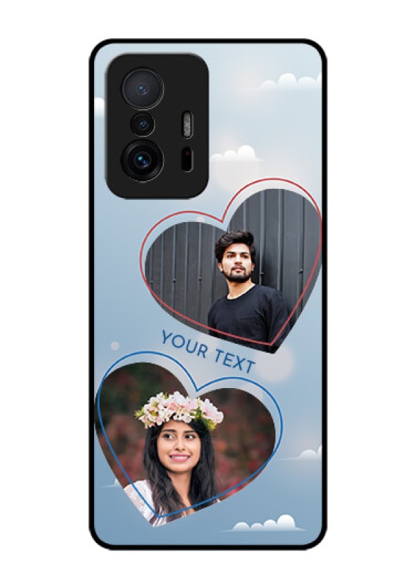 Xiaomi 11T Pro 5G Custom Glass Mobile Case - Blue Color Couple Design