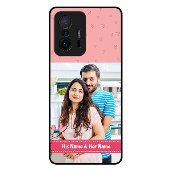 Xiaomi 11T Pro 5G Personalized Glass Phone Case - Love Design Peach Color Xiaomi 11T Pro 5G Personalized Glass Phone Case - Love Design Peach Color