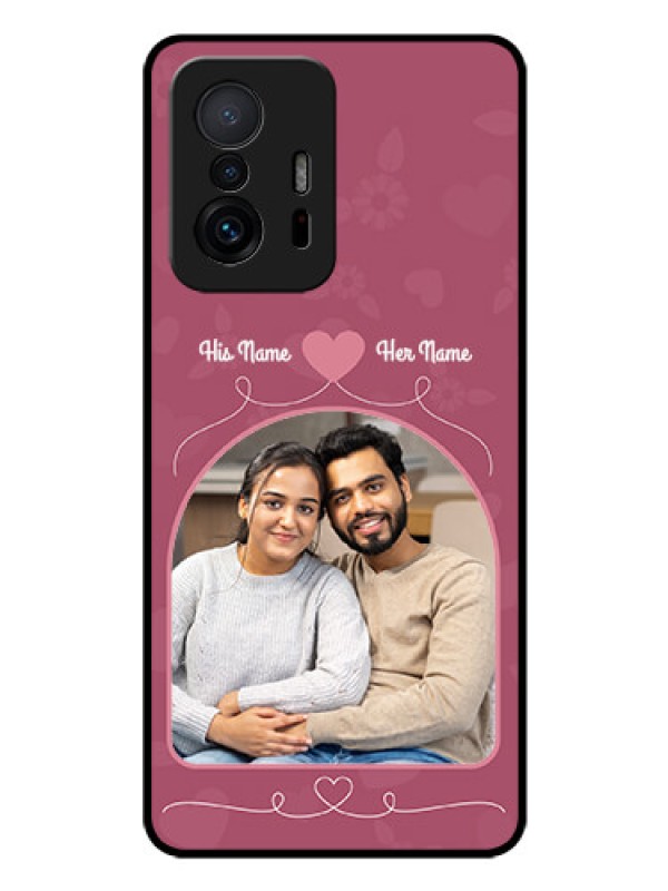 Custom Xiaomi 11T Pro 5G Photo Printing on Glass Case - Love Floral Design