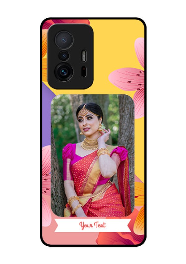 Xiaomi 11T Pro 5G Custom Glass Mobile Case - 3 Image With Vintage Floral Design