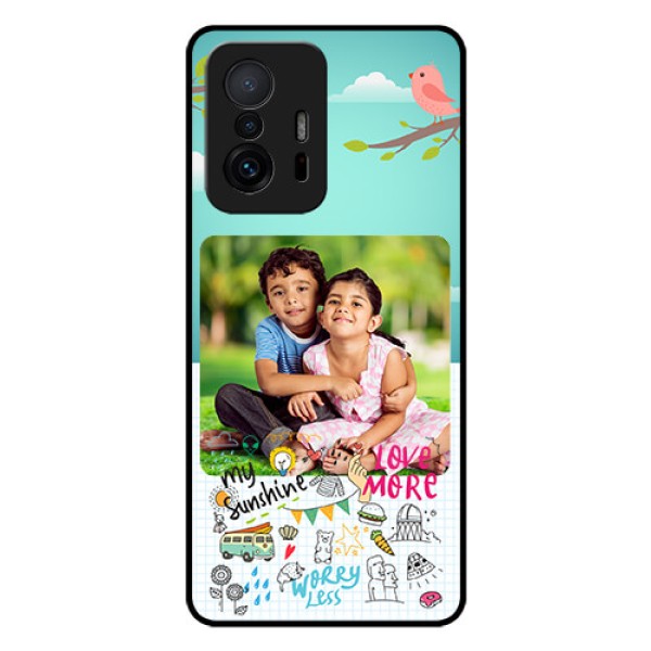 Xiaomi 11T Pro 5G Photo Printing on Glass Case - Doodle love Design
