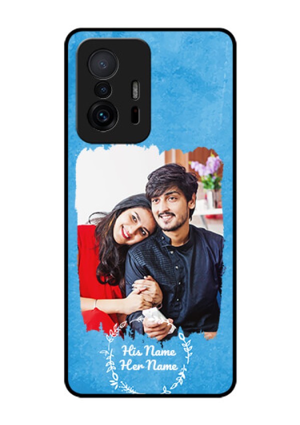 Xiaomi 11T Pro 5G Custom Glass Phone Case - Blue Color Vintage Design