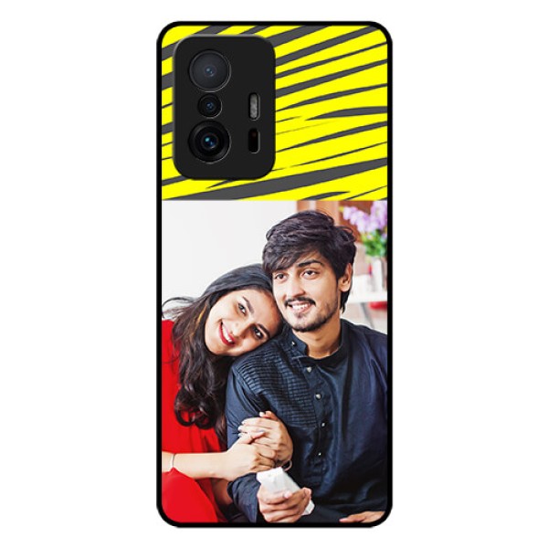 Xiaomi 11T Pro 5G Photo Printing on Glass Case - Yellow Abstract Design