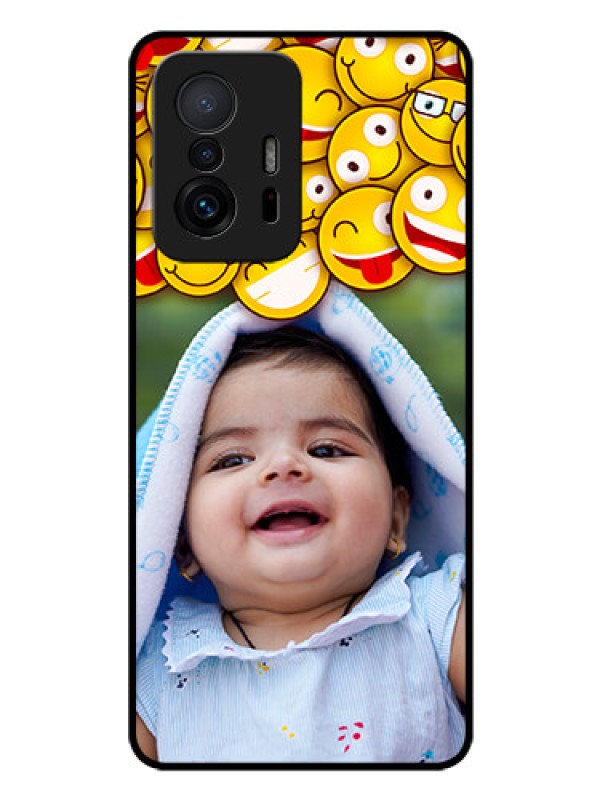 Custom Xiaomi 11T Pro 5G Custom Glass Mobile Case - with Smiley Emoji Design