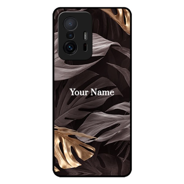 Xiaomi 11T Pro 5G Personalised Glass Phone Case - Wild Leaves digital paint Design Xiaomi 11T Pro 5G Personalised Glass Phone Case - Wild Leaves digital paint Design