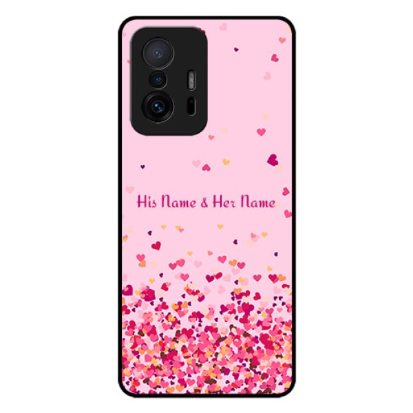 Xiaomi 11T Pro 5G Photo Printing on Glass Case - Floating Hearts Design