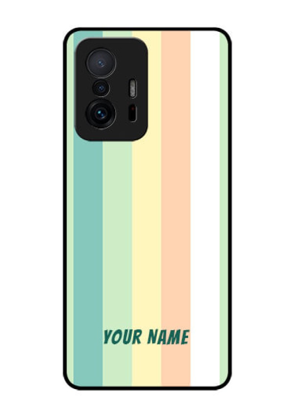 Xiaomi 11T Pro 5G Photo Printing on Glass Case - Multi-colour Stripes Design
