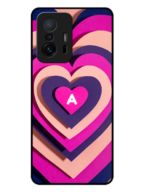 Custom Xiaomi 11T Pro 5G Custom Glass Mobile Case - Cute Heart Pattern Design