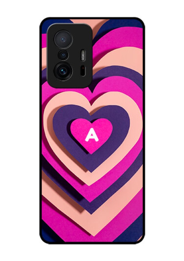 Xiaomi 11T Pro 5G Custom Glass Mobile Case - Cute Heart Pattern Design