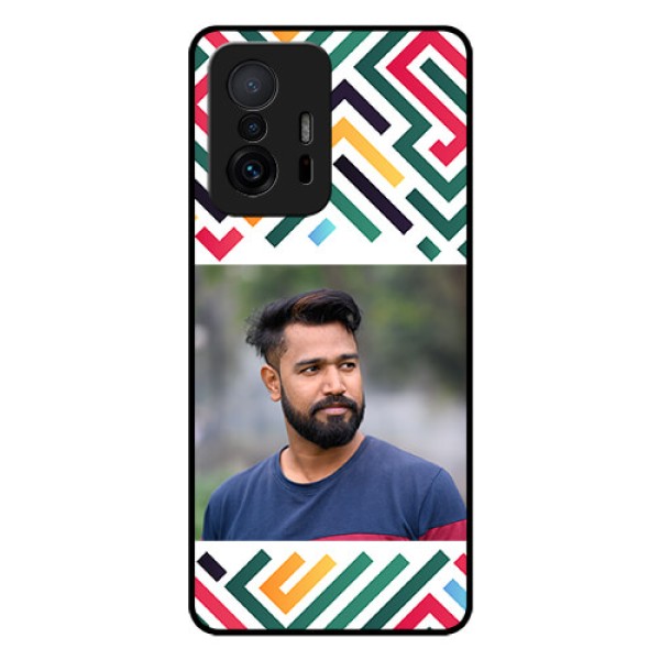 Xiaomi 11T Pro 5G Personalized Glass Phone Case - Colorful Maze Pattern Design
