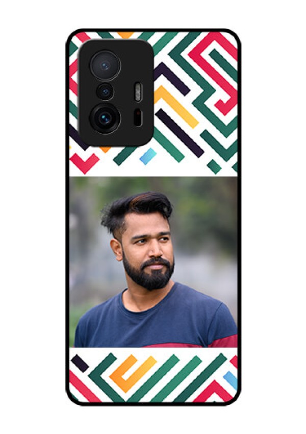 Xiaomi 11T Pro 5G Personalized Glass Phone Case - Colorful Maze Pattern Design