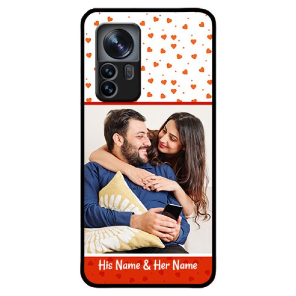 Xiaomi 12 Pro 5G Custom Glass Phone Case - Orange Love Symbol Design