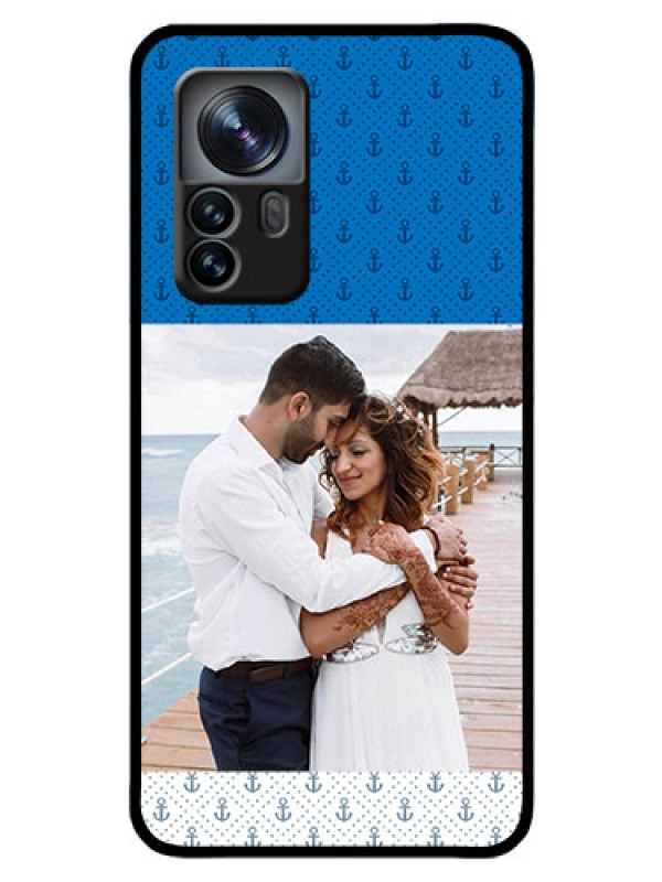 Custom Xiaomi 12 Pro 5G Photo Printing on Glass Case - Blue Anchors Design