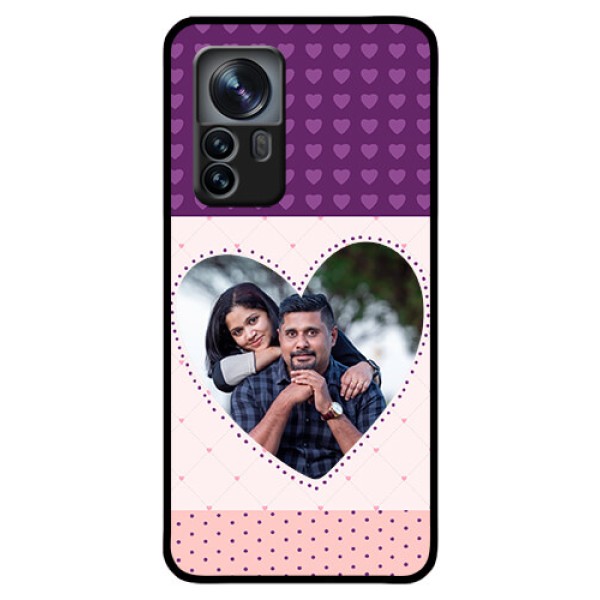 Xiaomi 12 Pro 5G Custom Glass Phone Case - Violet Love Dots Design