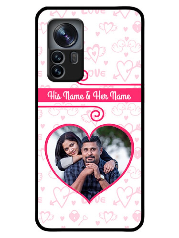 Custom Xiaomi 12 Pro 5G Personalized Glass Phone Case - Heart Shape Love Design