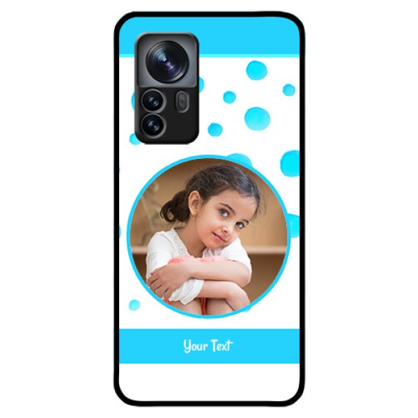 Xiaomi 12 Pro 5G Photo Printing on Glass Case - Blue Bubbles Pattern Design Xiaomi 12 Pro 5G Photo Printing on Glass Case - Blue Bubbles Pattern Design