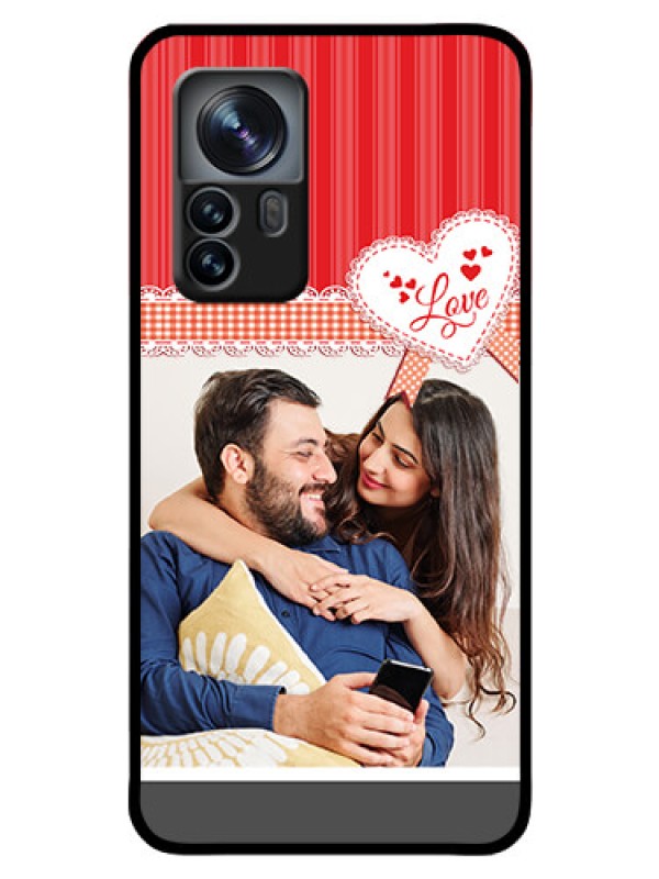 Custom Xiaomi 12 Pro 5G Custom Glass Mobile Case - Red Love Pattern Design