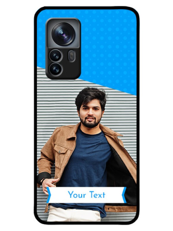 Custom Xiaomi 12 Pro 5G Photo Printing on Glass Case - Simple Blue Color Design