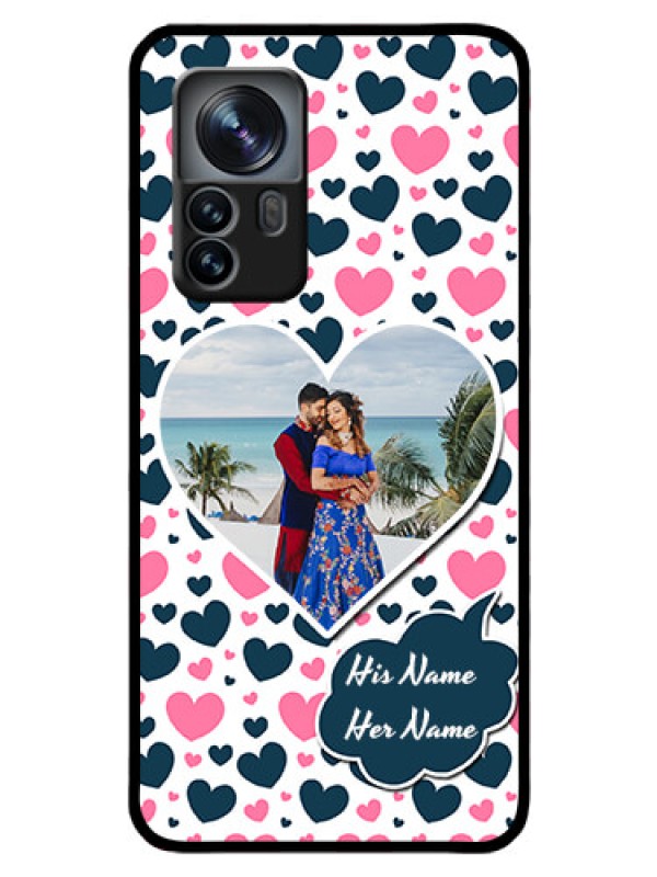 Custom Xiaomi 12 Pro 5G Custom Glass Phone Case - Pink & Blue Heart Design