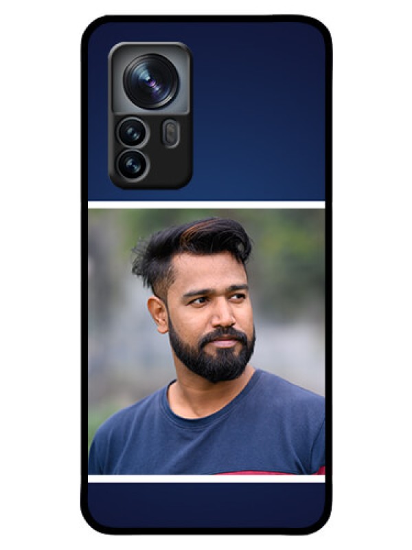 Custom Xiaomi 12 Pro 5G Personalized Glass Phone Case - Simple Royal Blue Design