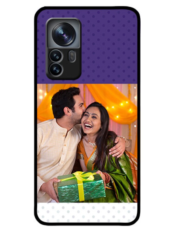 Custom Xiaomi 12 Pro 5G Personalized Glass Phone Case - Violet Pattern Design