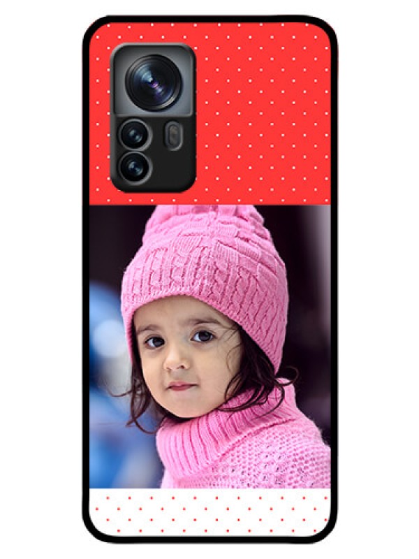Custom Xiaomi 12 Pro 5G Photo Printing on Glass Case - Red Pattern Design