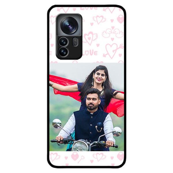 Xiaomi 12 Pro 5G Custom Glass Mobile Case - Pink Flying Heart Design