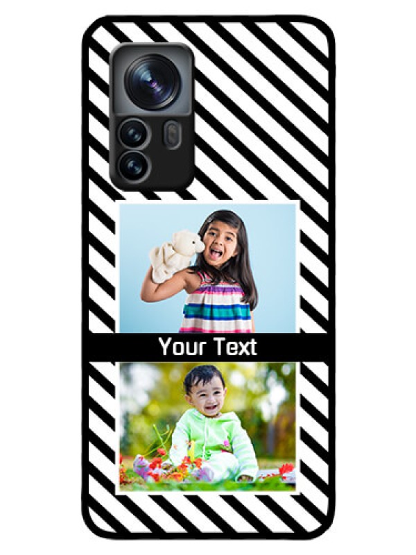 Custom Xiaomi 12 Pro 5G Photo Printing on Glass Case - Black And White Stripes Design