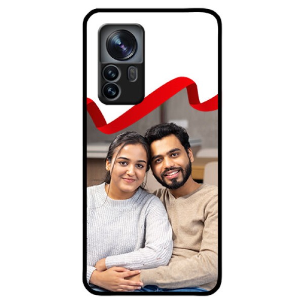 Xiaomi 12 Pro 5G Photo Printing on Glass Case - Red Ribbon Frame Design Xiaomi 12 Pro 5G Photo Printing on Glass Case - Red Ribbon Frame Design