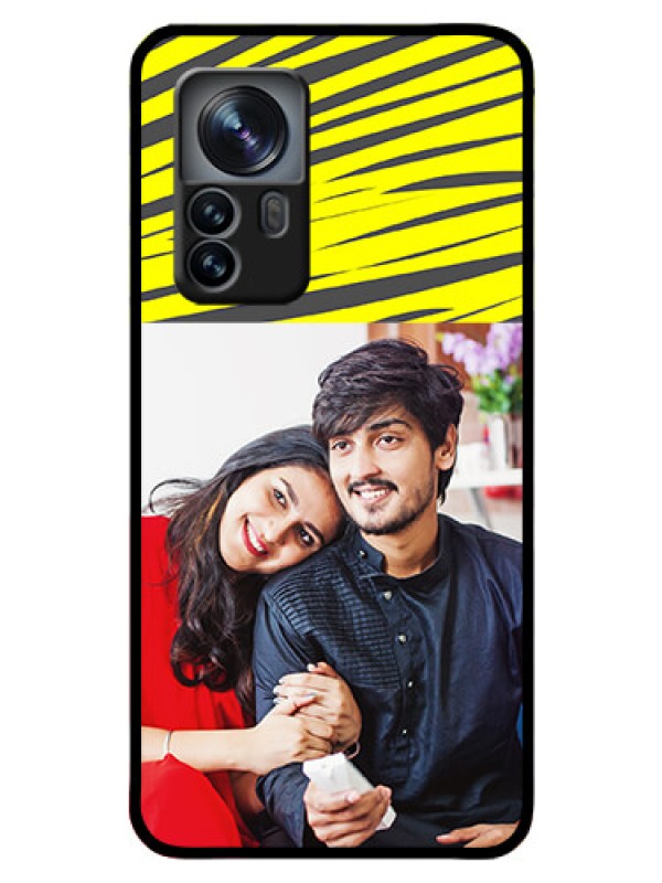 Custom Xiaomi 12 Pro 5G Photo Printing on Glass Case - Yellow Abstract Design