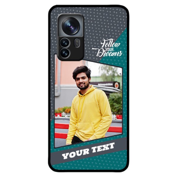 Xiaomi 12 Pro 5G Personalized Glass Phone Case - Background Pattern Design with Quote Xiaomi 12 Pro 5G Personalized Glass Phone Case - Background Pattern Design with Quote