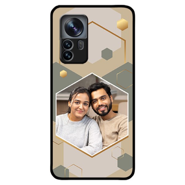 Xiaomi 12 Pro 5G Photo Printing on Glass Case - Stylish Hexagon Pattern Design