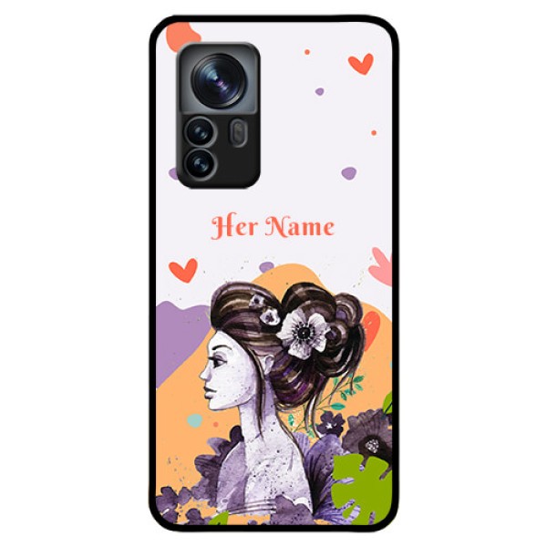 Xiaomi 12 Pro 5G Personalized Glass Phone Case - Woman And Nature Design