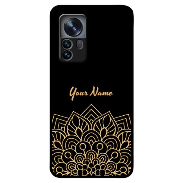 Xiaomi 12 Pro 5G Custom Glass Phone Case - Golden mandala Design