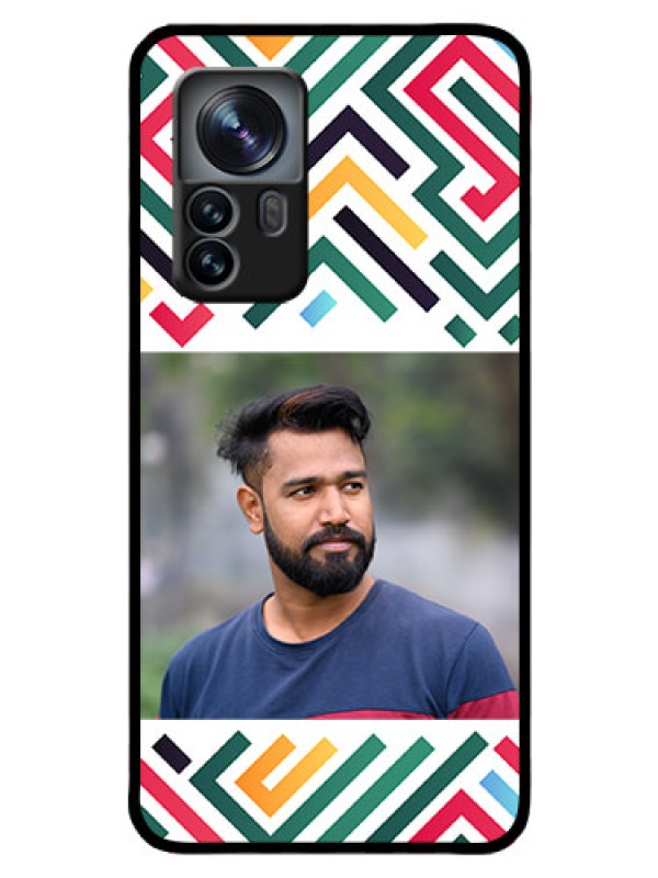 Custom Xiaomi 12 Pro 5G Personalized Glass Phone Case - Colorful Maze Pattern Design