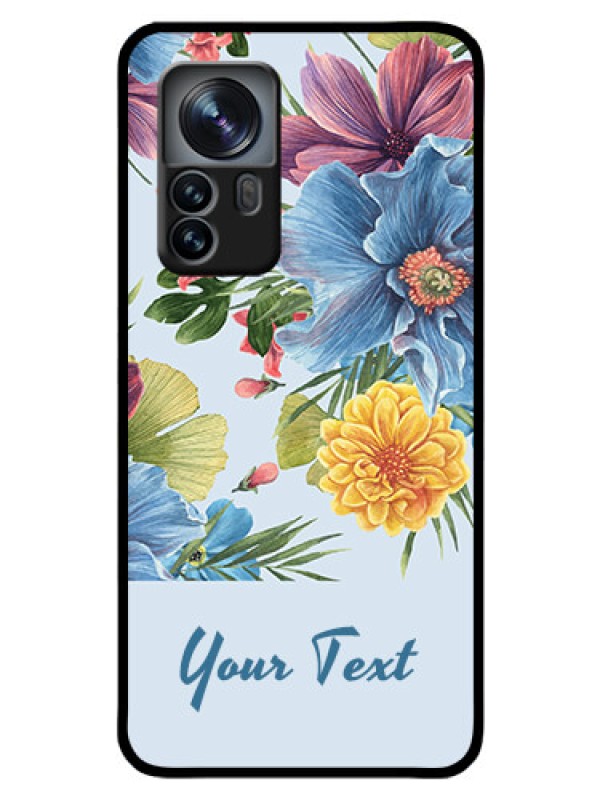 Custom Xiaomi 12 Pro 5G Custom Glass Mobile Case - Stunning Watercolored Flowers Painting Design