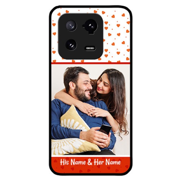 Xiaomi 13 Pro 5G Custom Glass Phone Case - Orange Love Symbol Design