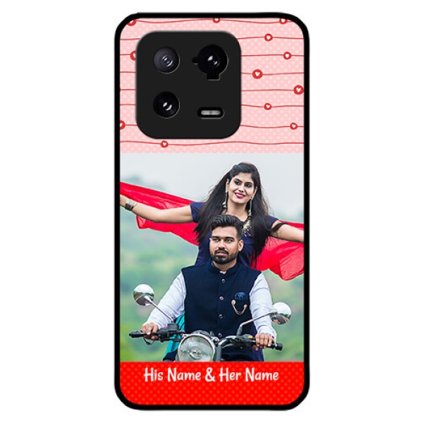 Xiaomi 13 Pro 5G Personalized Glass Phone Case - Red Pattern Case Design Xiaomi 13 Pro 5G Personalized Glass Phone Case - Red Pattern Case Design