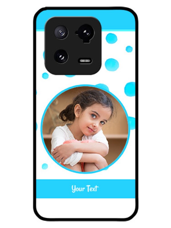 Custom Xiaomi 13 Pro 5G Photo Printing on Glass Case - Blue Bubbles Pattern Design