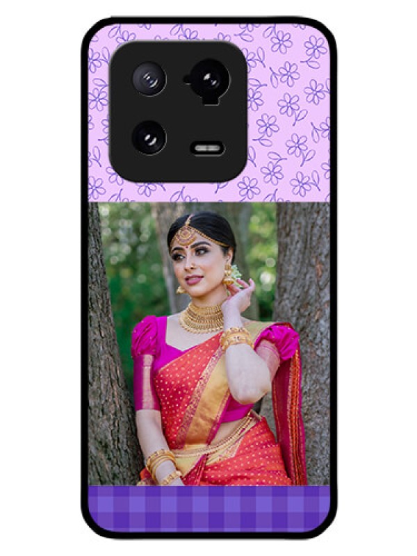Custom Xiaomi 13 Pro 5G Custom Glass Phone Case - Purple Floral Design