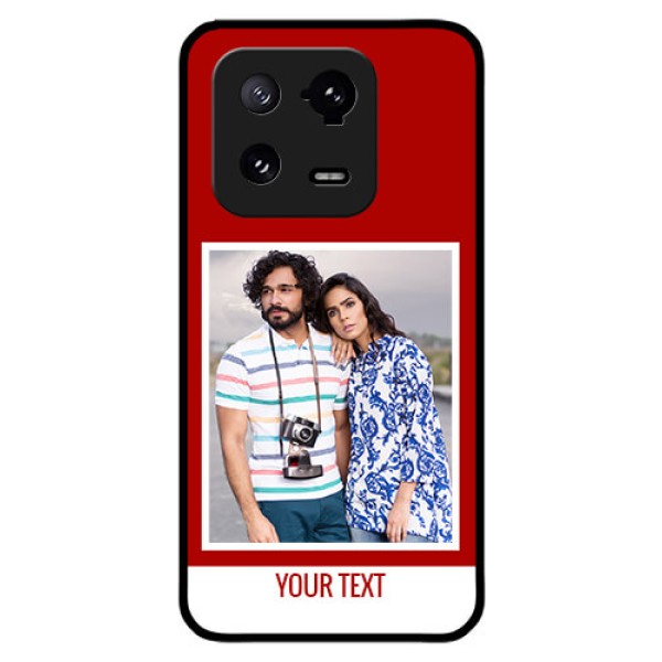 Xiaomi 13 Pro 5G Personalized Glass Phone Case - Simple Red Color Design Xiaomi 13 Pro 5G Personalized Glass Phone Case - Simple Red Color Design