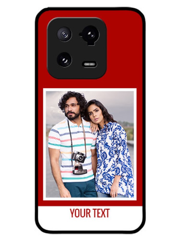 Custom Xiaomi 13 Pro 5G Personalized Glass Phone Case - Simple Red Color Design