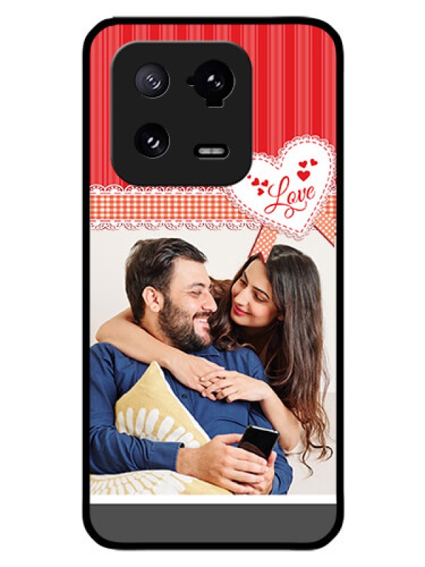 Custom Xiaomi 13 Pro 5G Custom Glass Mobile Case - Red Love Pattern Design
