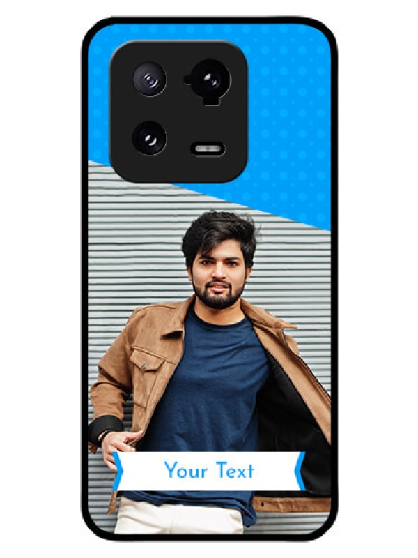 Custom Xiaomi 13 Pro 5G Photo Printing on Glass Case - Simple Blue Color Design