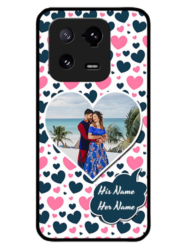 Custom Xiaomi 13 Pro 5G Custom Glass Phone Case - Pink & Blue Heart Design