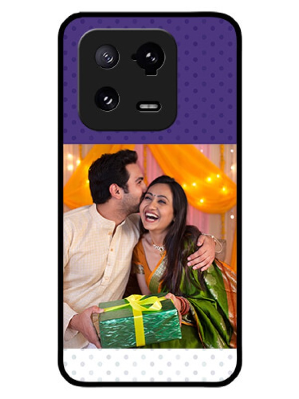 Custom Xiaomi 13 Pro 5G Personalized Glass Phone Case - Violet Pattern Design