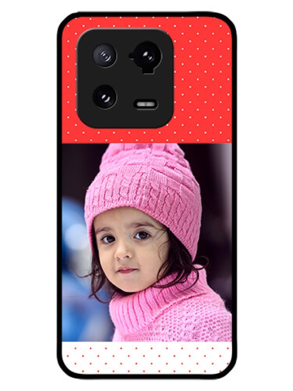 Custom Xiaomi 13 Pro 5G Photo Printing on Glass Case - Red Pattern Design