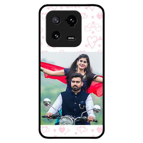 Xiaomi 13 Pro 5G Custom Glass Mobile Case - Pink Flying Heart Design
