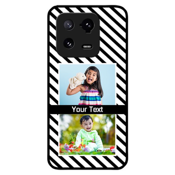 Xiaomi 13 Pro 5G Photo Printing on Glass Case - Black And White Stripes Design Xiaomi 13 Pro 5G Photo Printing on Glass Case - Black And White Stripes Design