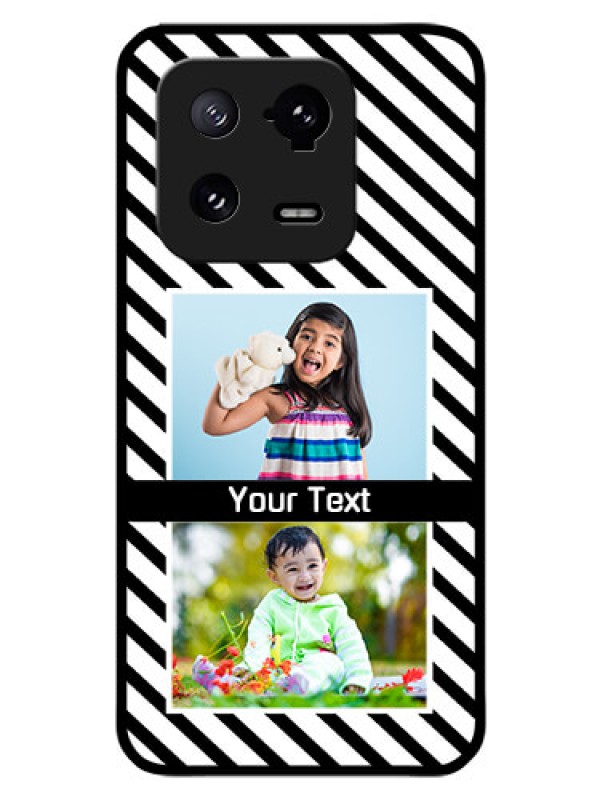 Custom Xiaomi 13 Pro 5G Photo Printing on Glass Case - Black And White Stripes Design